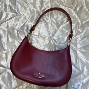 Kate Spade Burgundy Leather Shoulder Bag w/ Crossbody Strap
